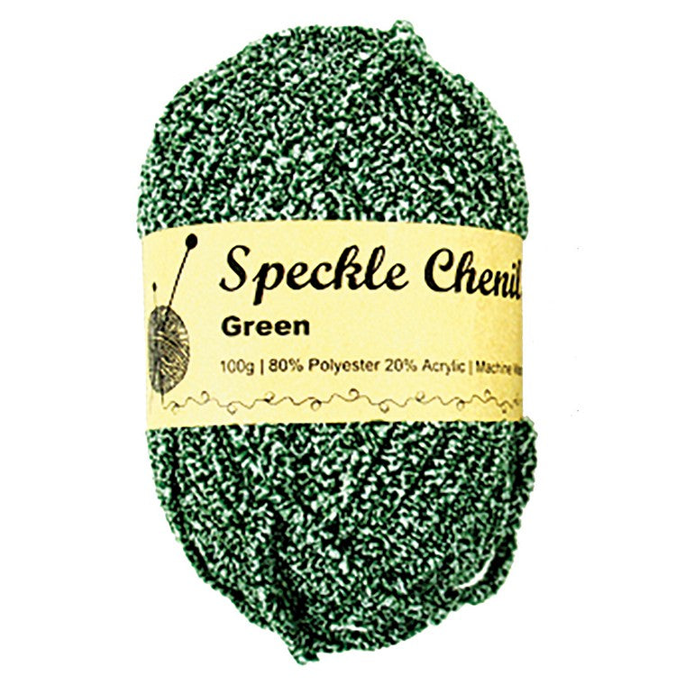 Speckle Chenille Yarn, Green