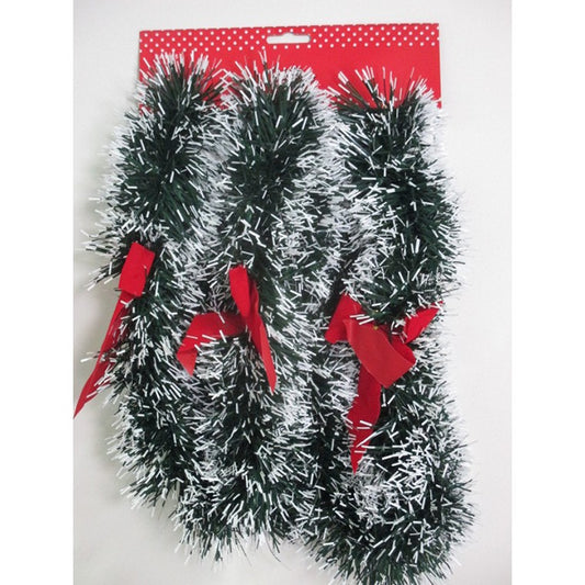 Christmas Tinsel White Tip/Bows, 2m