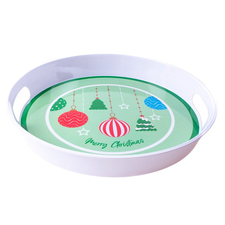 Christmas Melamine Round Tray