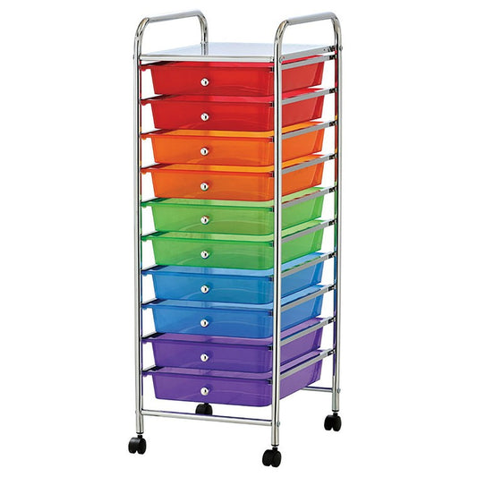 Storage Trolley 10 Drawers, Multi-Coloured