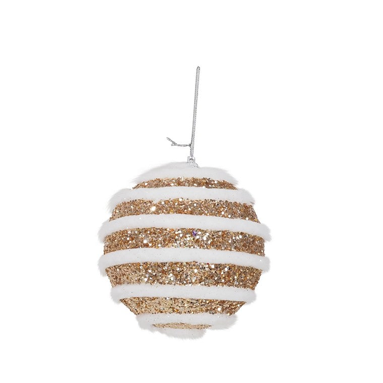 Snow Stripe Candy Ball, 10cm, Asstd