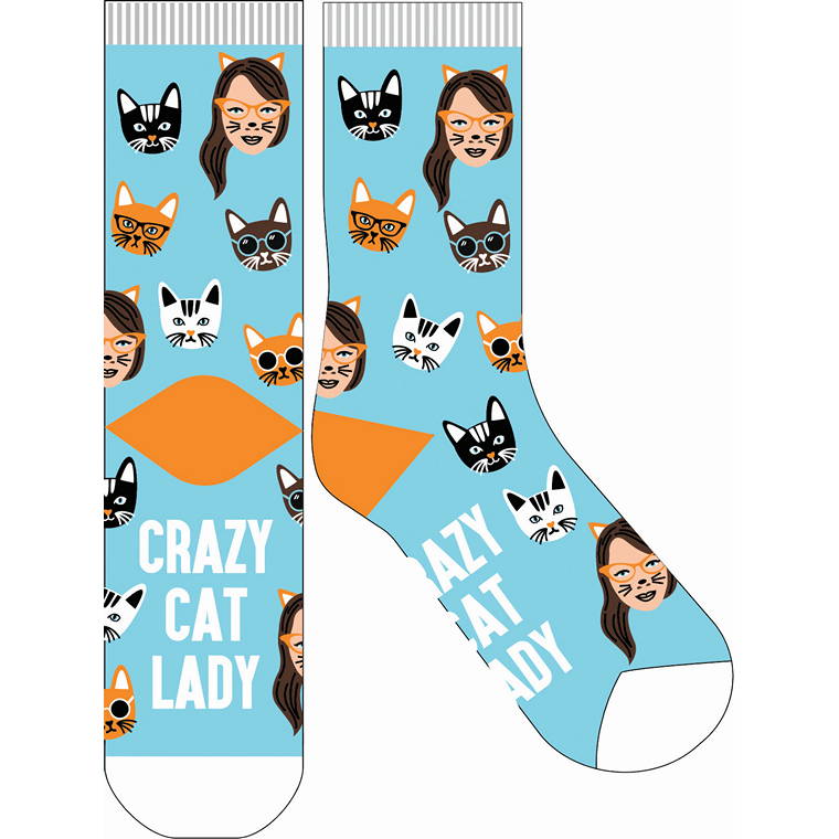 Crazy Cat Lady Crazy Sock