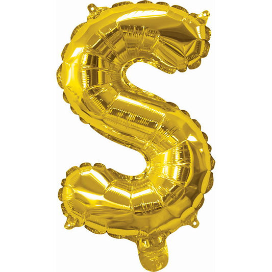 Gold Foil Balloon, 35cm, Letter S