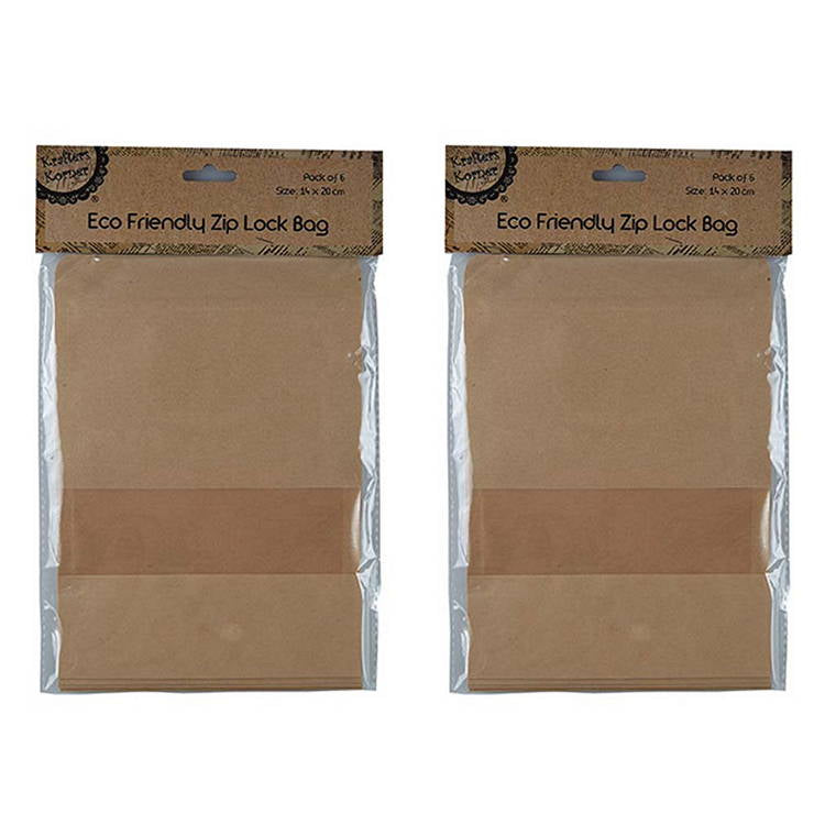 Eco Friendly, Large Zip Lock Bag, 6pk