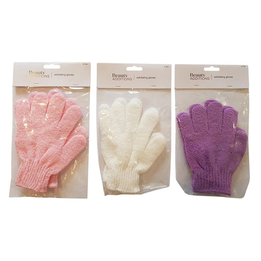 Exfoliating Gloves, 2pk, Asstd Colours