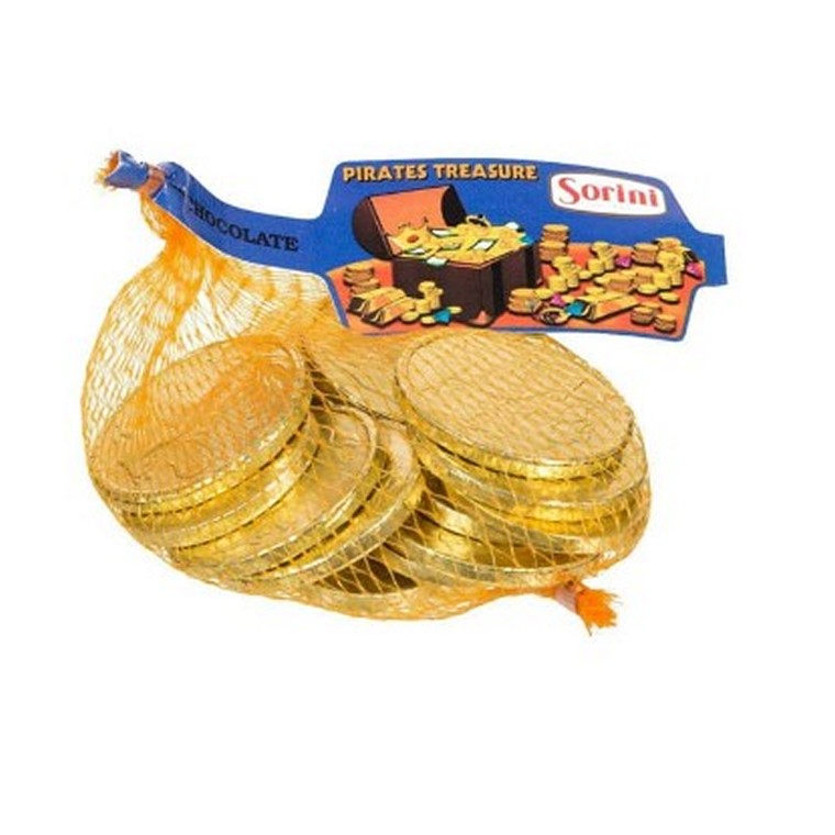 Sorini Milk Chocolate Gold Coins In Mesh Bag, 70g