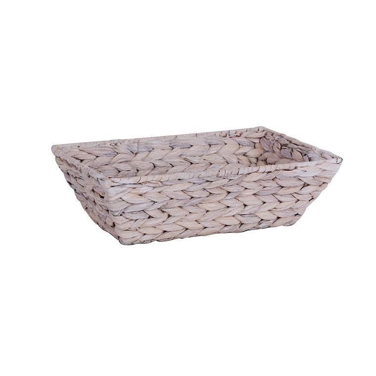 H&G Ross Rectangle Basket, White, Medium