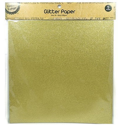 Glitter Paper, 5pk, 4 Asstd Colours