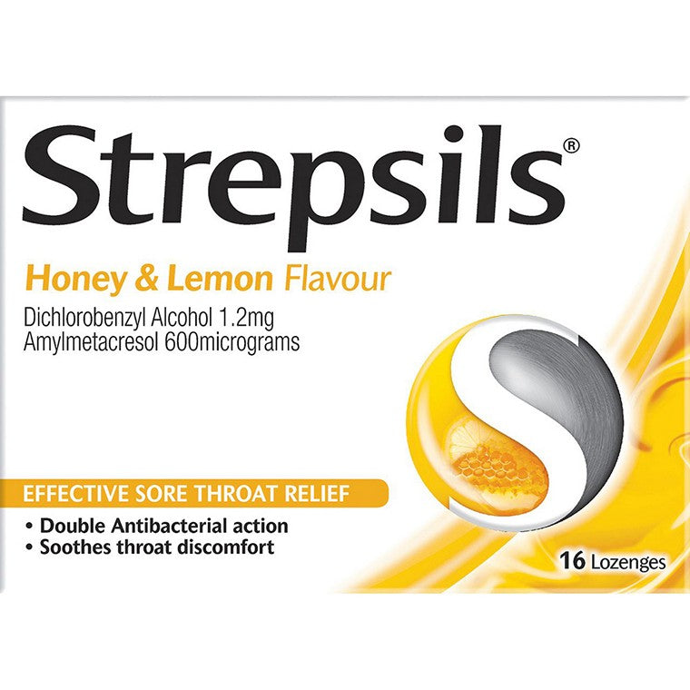 Strepsils Lozenges, Honey & Lemon, 16pk