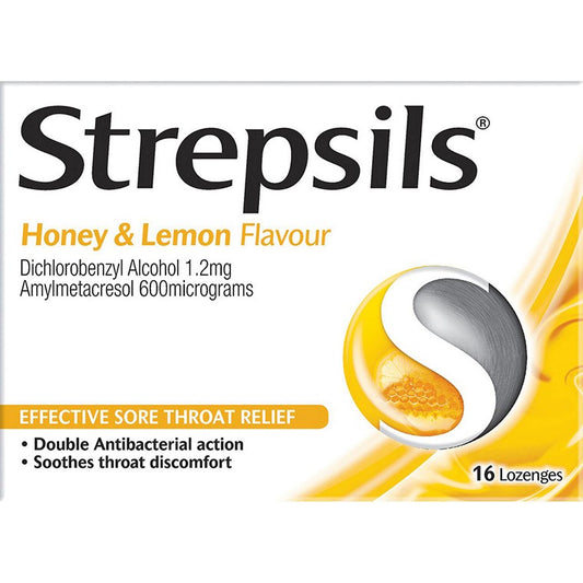 Strepsils Lozenges, Honey & Lemon, 16pk