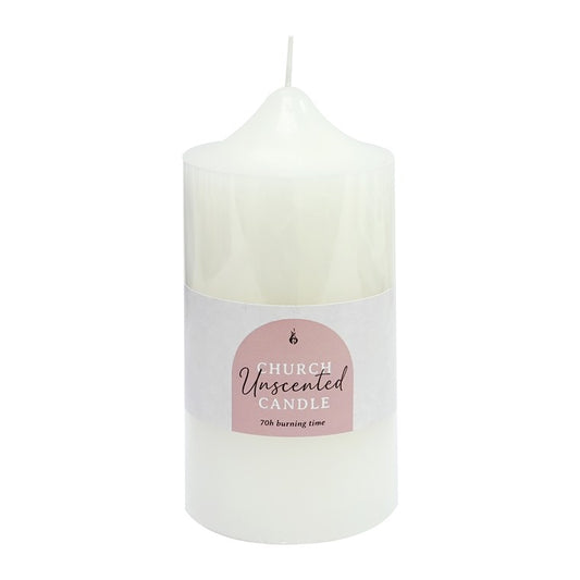 Unscented Church Candle, White, 7.5 x 15cm