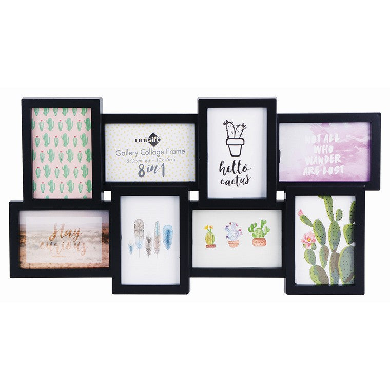 Gallery Collage Frame, 8 Openings, Black