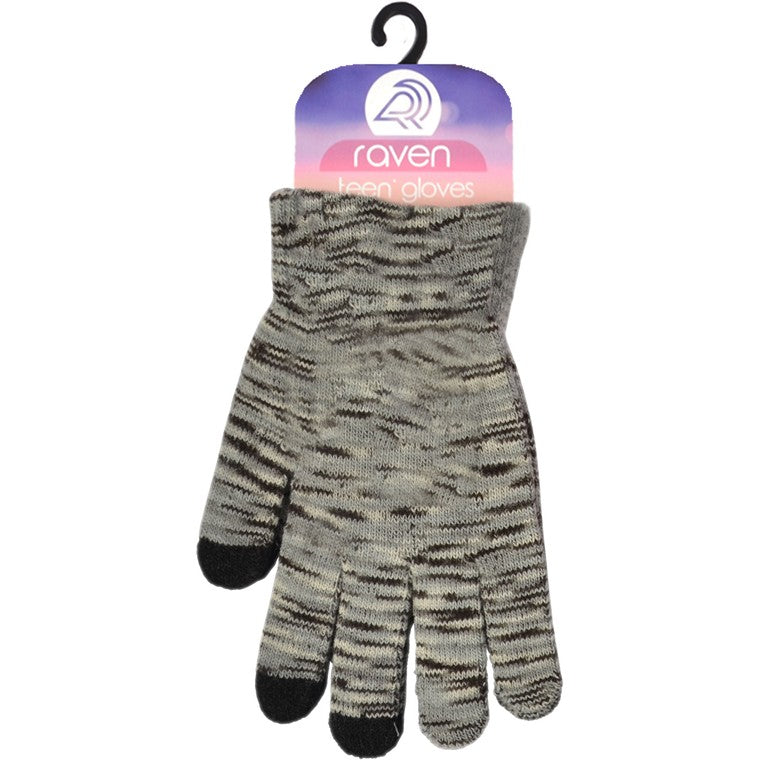 Ladies Camo Knitted Gloves, 3 Asstd Colours