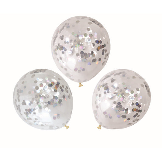 Balloon 30cm, Confetti Iridescent, 3pk