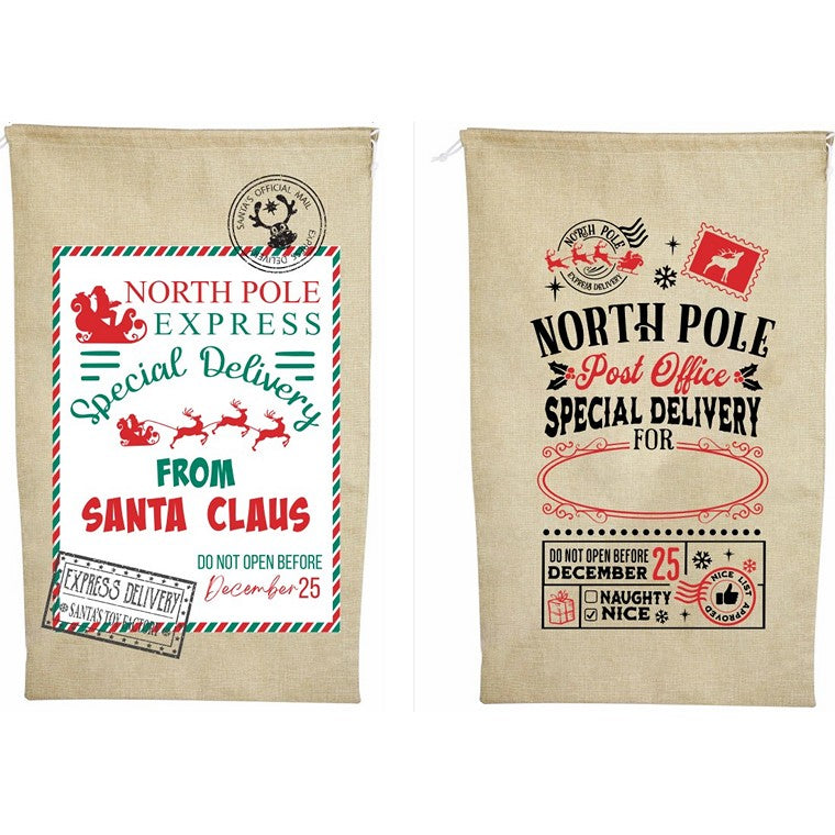 Christmas Sack Stamped, 78 x 48cm, Asstd