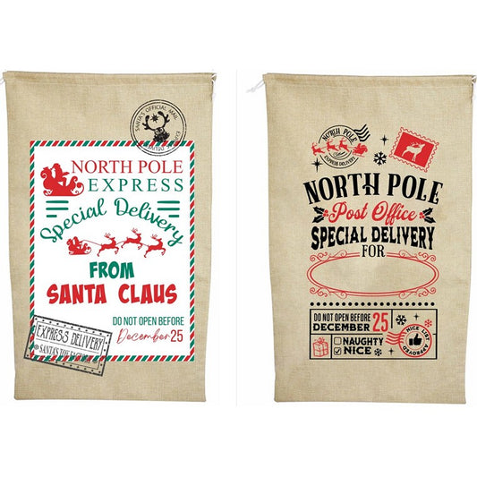 Christmas Sack Stamped, 78 x 48cm, Asstd