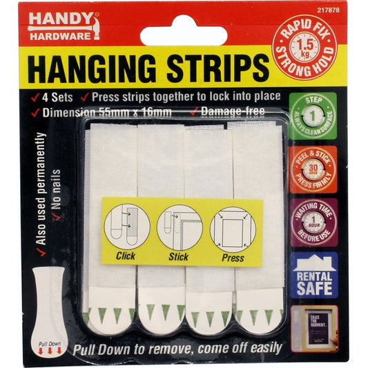 Adhesive Removable Strips, 4pk