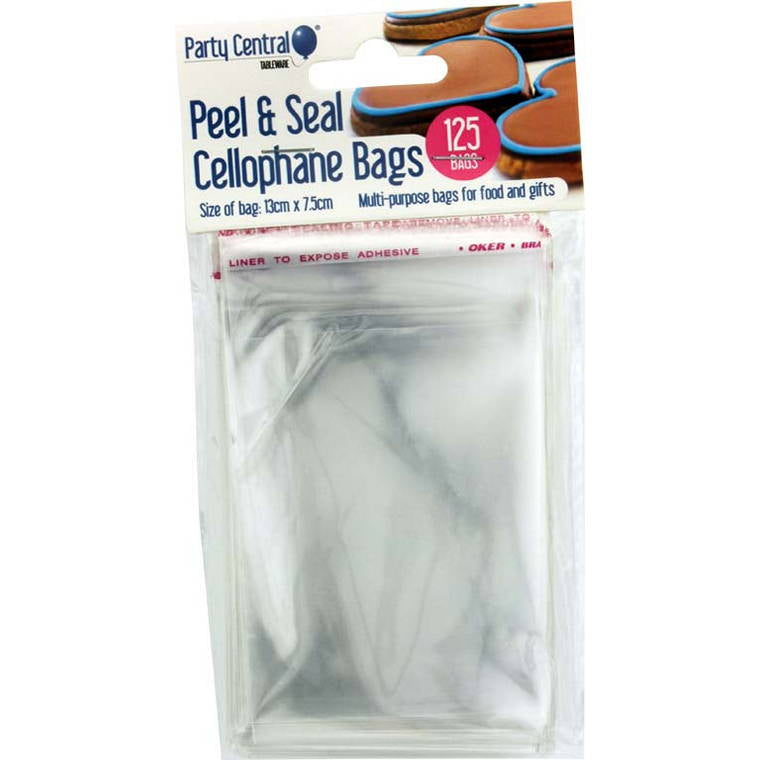 Party Central Cellophane Bags, Small, 125pk