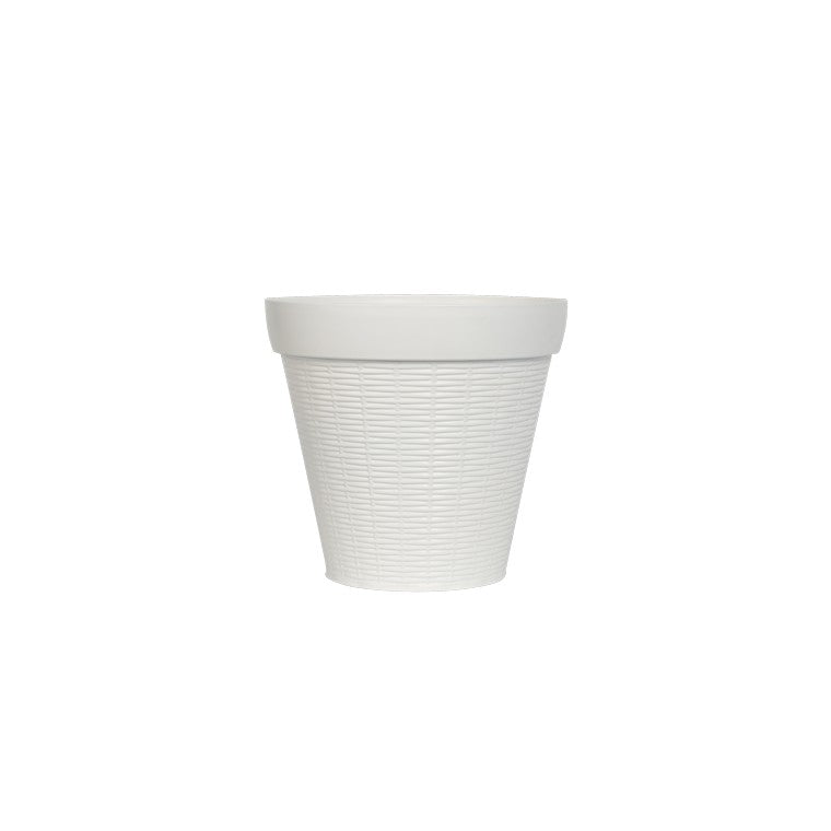 White Wicker Pot, 19cm