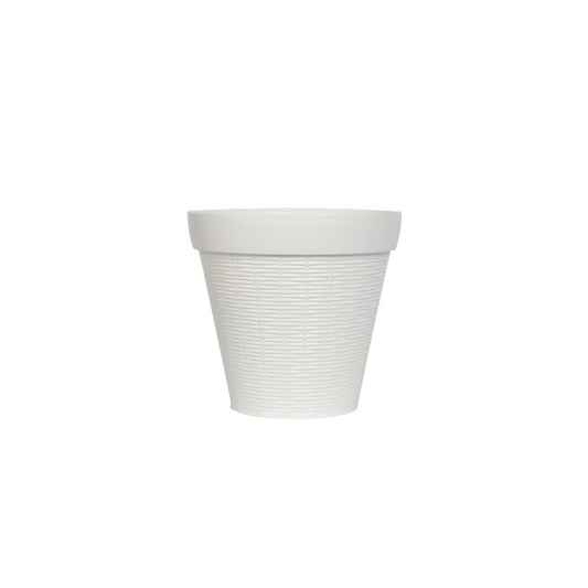 White Wicker Pot, 19cm