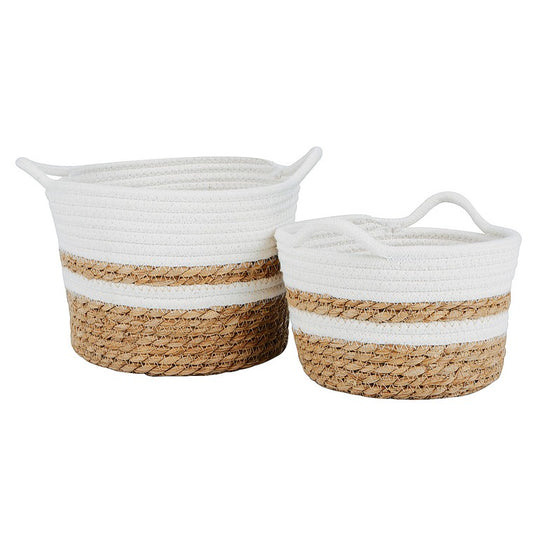 H&G Cotton and Maize Basket, Set Of 2