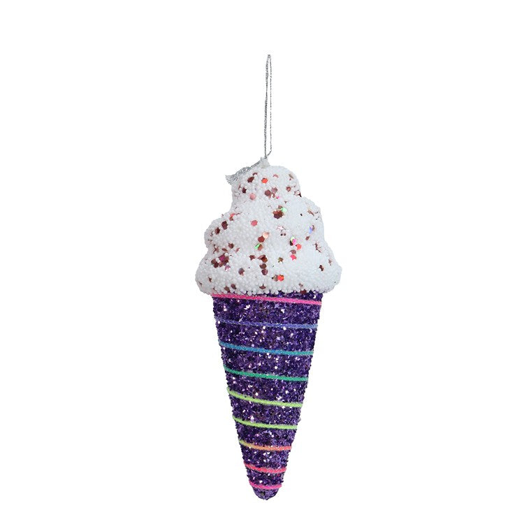 Hanging Icecream Rainbow Cone, 15cm, Asstd