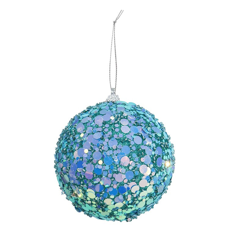 Sequin Confetti Bauble, 10cm, Asstd