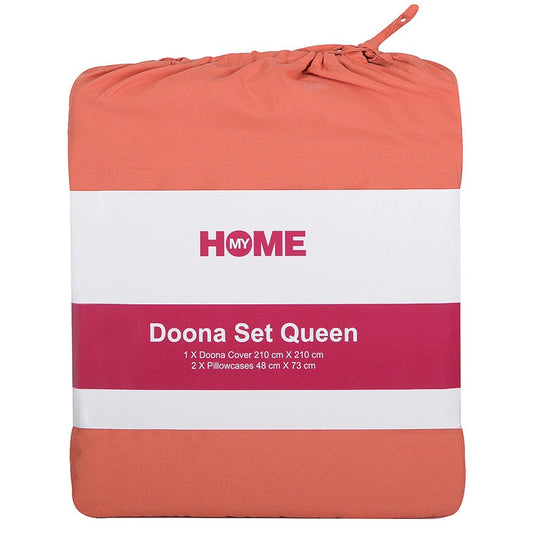 My Home Microfibre Doona Set, Queen, Terracotta