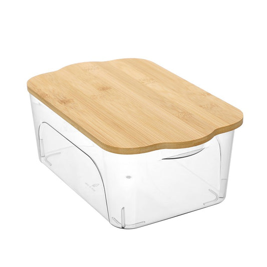 Crystal Reno Storage Box, Bamboo Lid