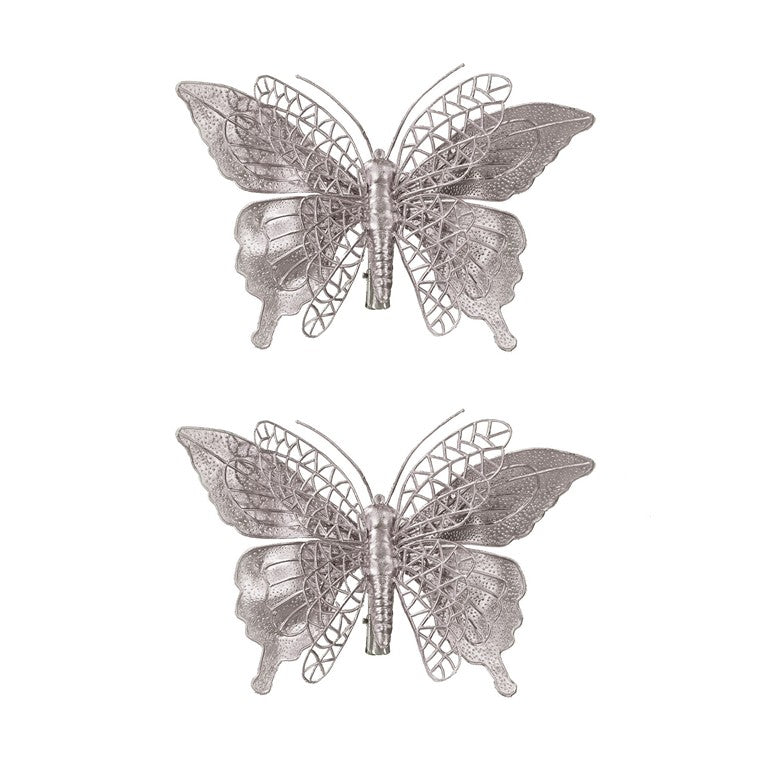 Matte Metallic Butterfly Clip, 2pk, Asstd