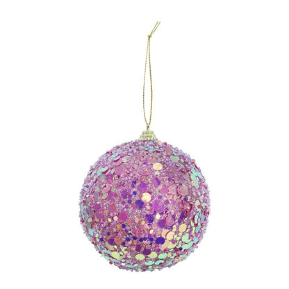 Sequin Confetti Bauble, 10cm, Asstd