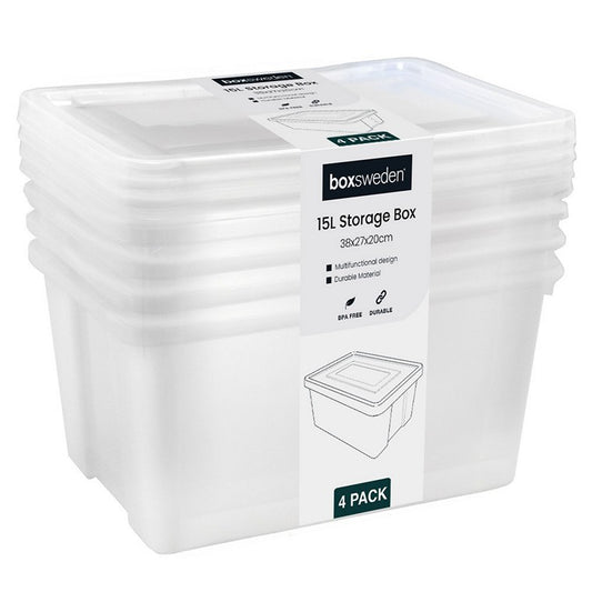 Storage Box, 15L, 4pk