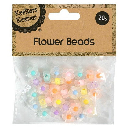 Coloured Beads, Flowers, 2 Asstd Designs