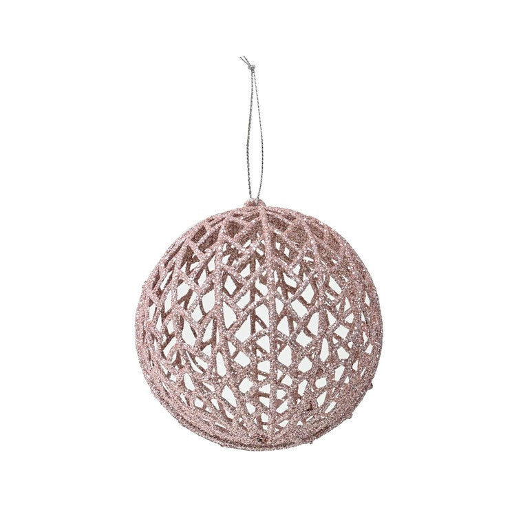 Glitter Mesh Bauble, 10cm, Asstd