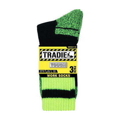 Tradie Mens, Acrylic Work Socks, 3pk, Size 7-10