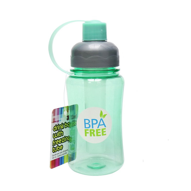 Drink Bottle w/ Ice Tube, 300ml, 2 Asstd Colours