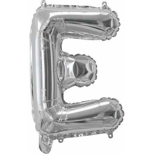 Silver Foil Balloon, 35cm, Letter E