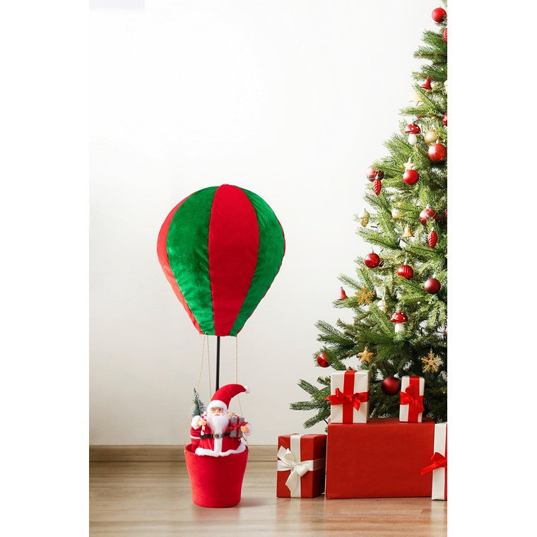 Pop Up Santa Hot Air Balloon, 90cm, Asstd