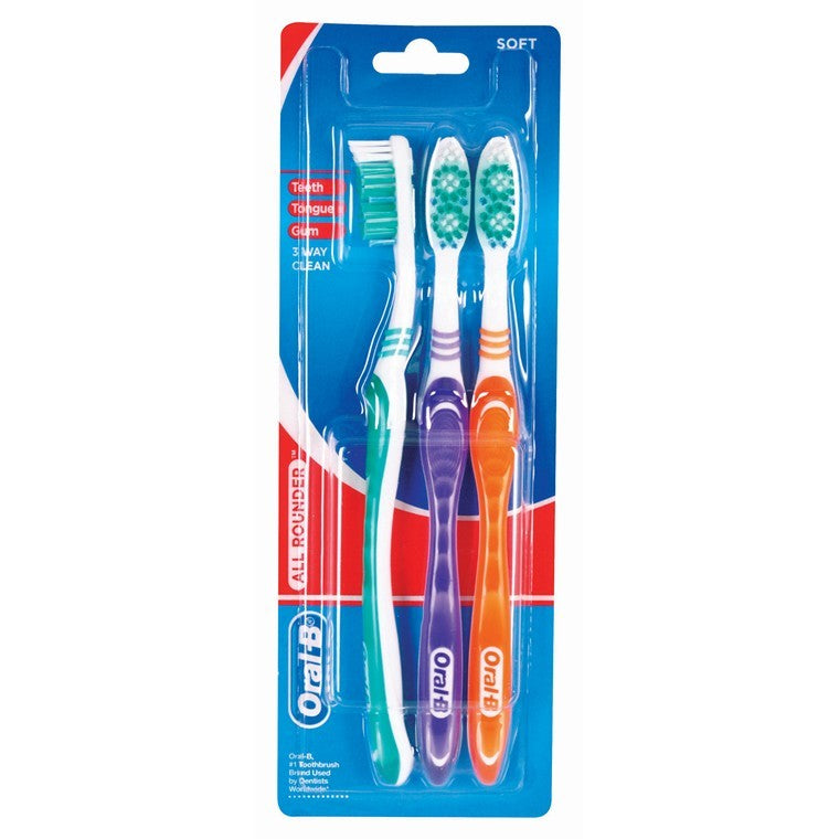 Oral B Toothbrush, Soft, 3pk