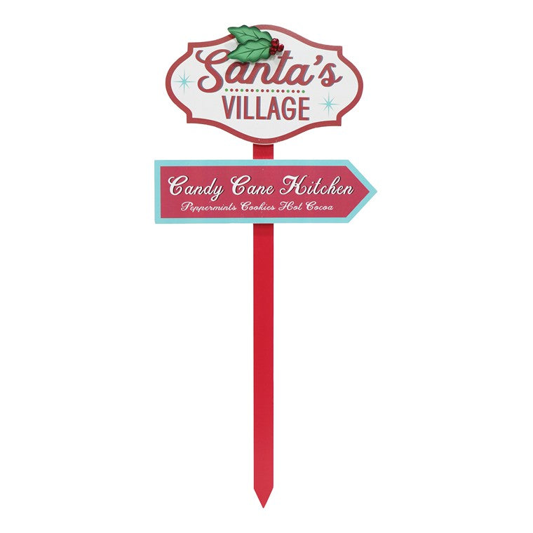 Santa's Village Sign, 70cm, Asstd