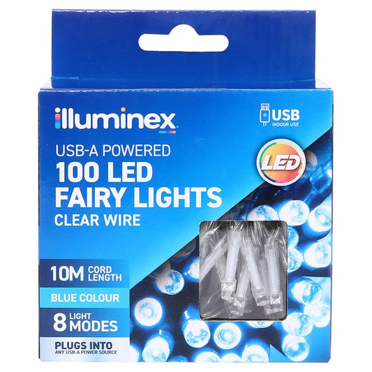 Fairy Lights, USB, 100 LED, Blue