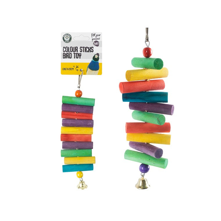 Bird Toy, Colour Sticks w/ Bell