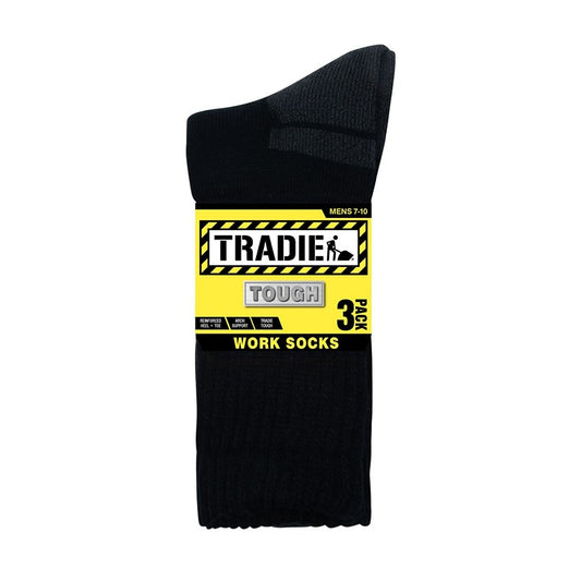 Tradie Mens, Acrylic Work Socks, 3pk, Size 11-13