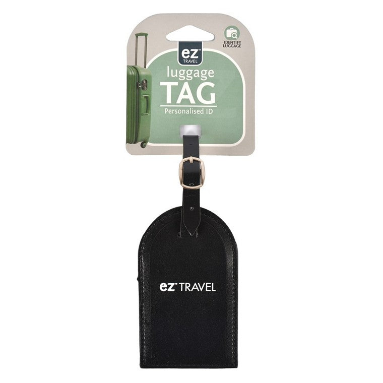 Leather Luggage Tag, 3 Asstd