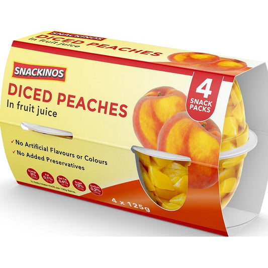 Snackinos Diced Peaches in Juice