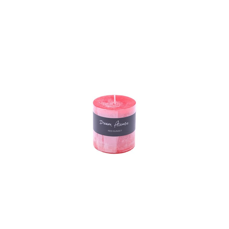 Pillar Candle, Red Sunset, Small