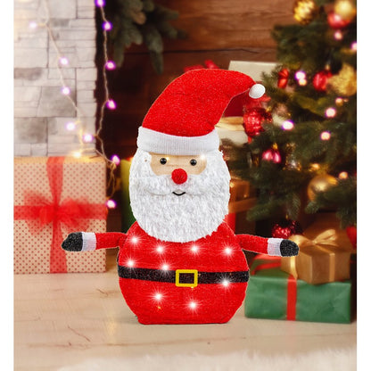 LED Tinsel Santa, 70cm