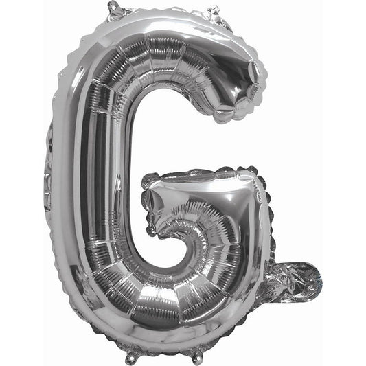 Silver Foil Balloon, 35cm, Letter G