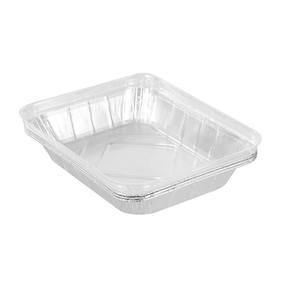 L&L Foil Tray w/ Plastic Lid, 3pk