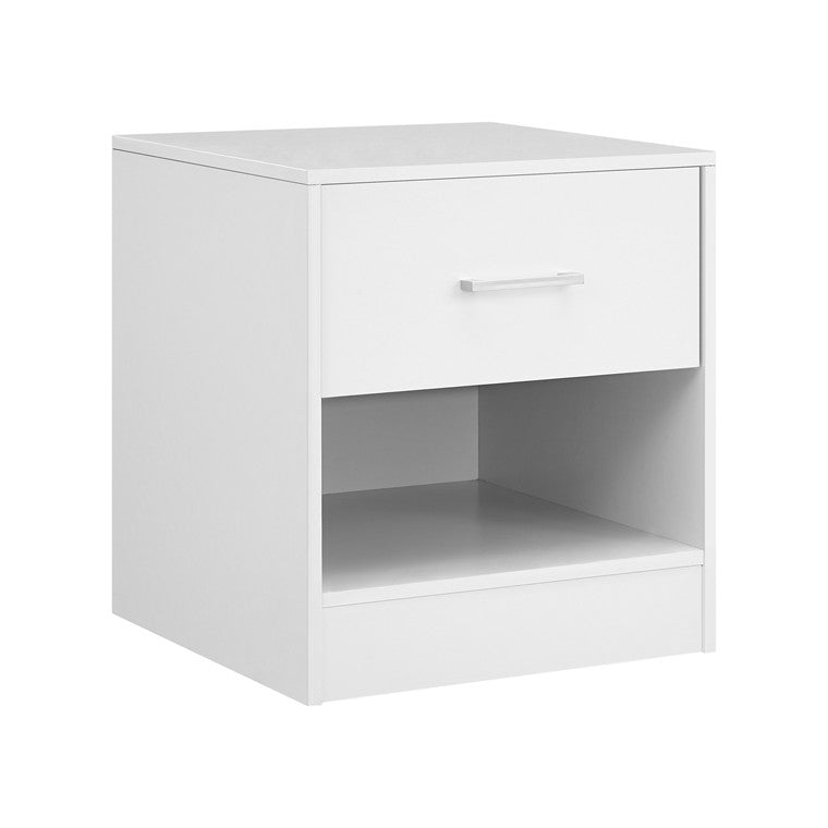 Bedside Table, 1 Drawer, White